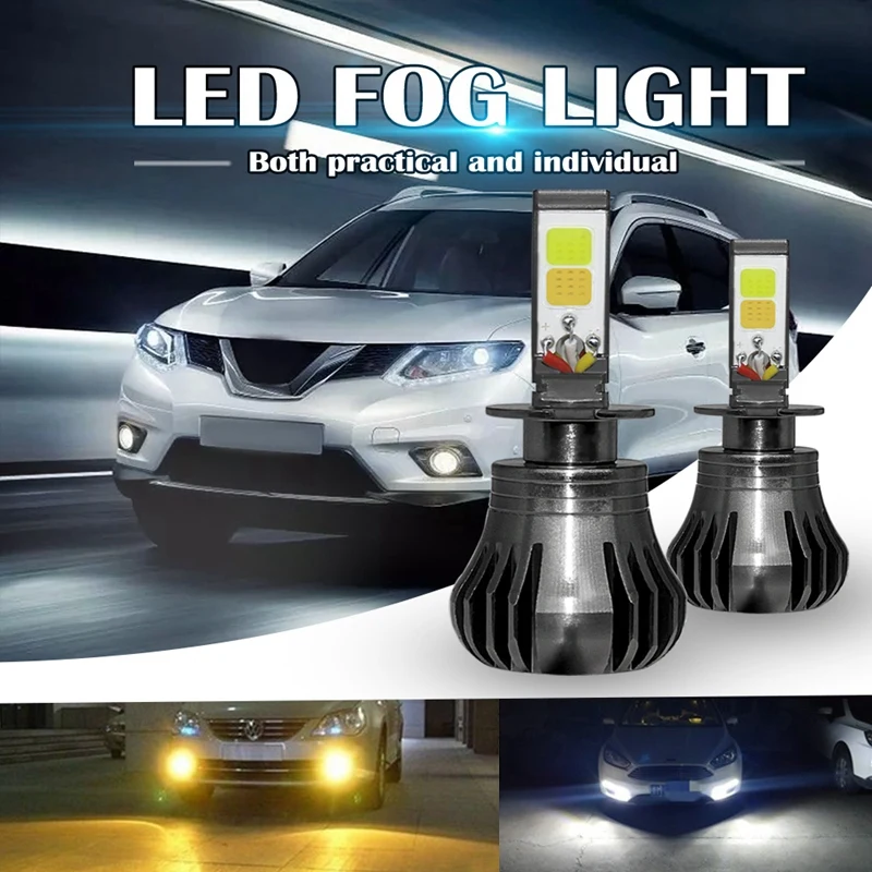 Dual Color 6000k White 3000K yellow H3 Car LED Fog Light for car truck suv | Автомобили и мотоциклы