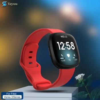 

YAYUU Silicone Band For Fitbit Versa 3 Strap For Fitbit Sense Bracelet Adjustable Wristband Smart Watch Replacement Accessory