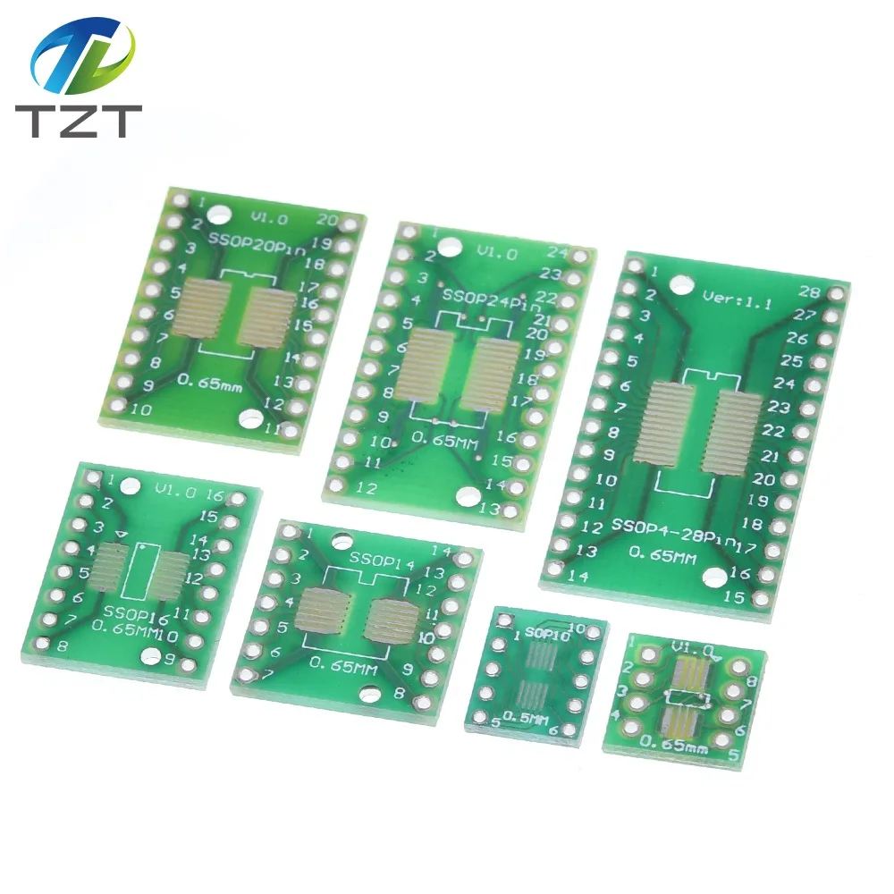 TZT 35 шт. = 7 значение* 5 шт. печатная плата комплект SMD поворот к DIP SOP MSOP SSOP TSSOP SOT23 8 10 14 16 20 24 28 SMT к DIP