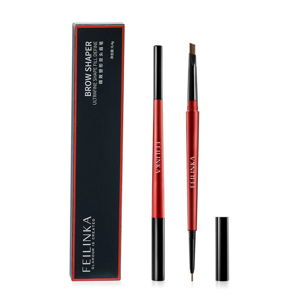 4 Colors Waterproof Natural Eyebrow Pen Soft Double-Headed Eye Brow Tint Lasting Easy To Wear Brown Grey Eyebrow Pencil TSLM2