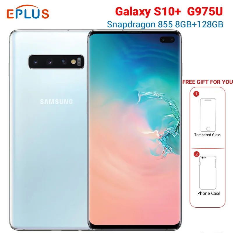samsung Galaxy S10+ S10 plus G975U T-Mobile Version мобильный телефон Snapdragon 855 6," 8 Гб ram 128 ГБ rom NFC 4G телефон