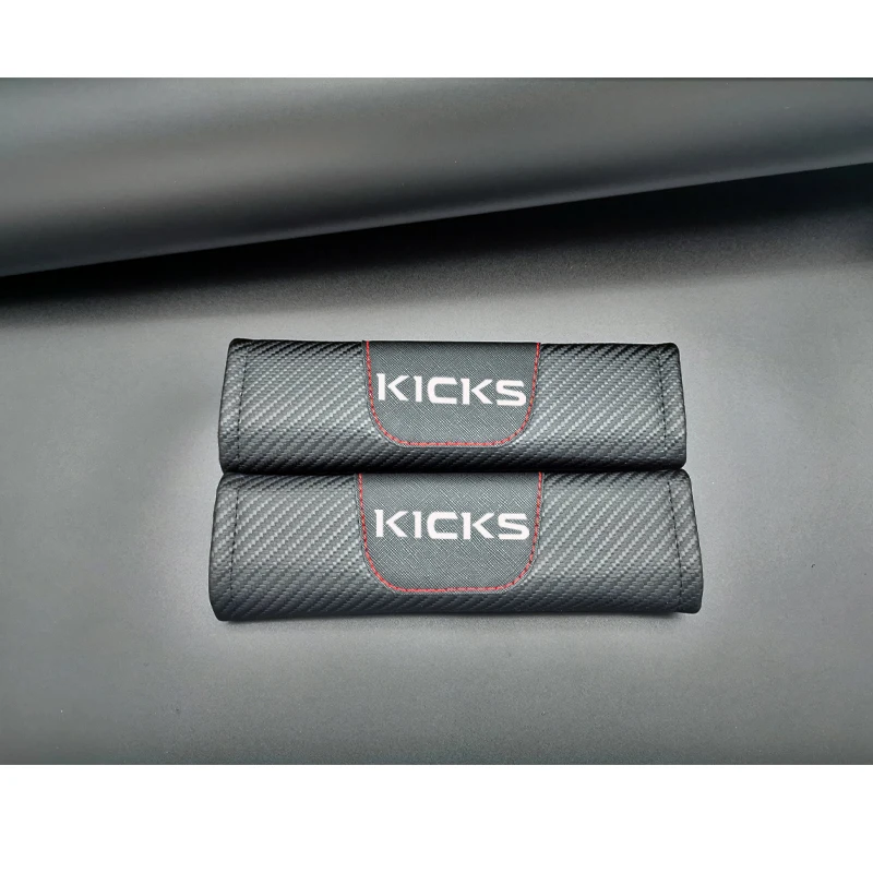 Для Nissan Kicks 2 шт. модная карбоновая кожаная накладка для ремня безопасности автомобиля автомобильный ремень безопасности Наплечная накладка автомобильные аксессуары