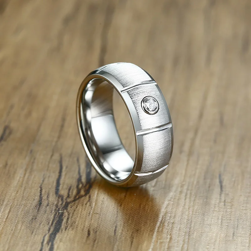 Вольфрам карбид мужские кольца Свадебные бренды 8 мм белый кубический цирконий Inlany Engagment кольцо