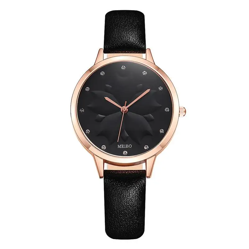 

Women Fashion Watches Leaves Dial Design Casual Quartz Leather Watch Reloj Mujer 2019 New Casual Ladies Wristwatches Gifts