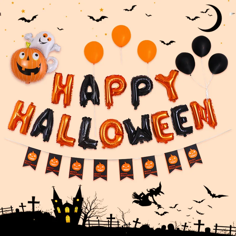 

Bat Pumpkin Spide Halloween Balloon & Garland Set Black Cat Balloon Party Diy Decoration Kid Halloween Gift Decoration