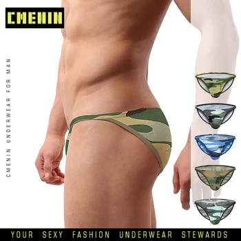 

2020 CMENIN Sexy Gay Underwear Men Thong Men Jockstrap Camouflage Mens Thongs And G strings Sissy Panties String Men Lingerie
