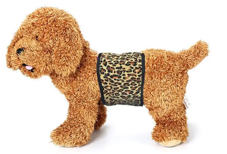 Leopard Мужская собака пояс для живота Pet Подгузники для собак обертывание хлопок удобный дышащий Портативный Щенок Собака физиологические штаны трусы - Цвет: Leopard
