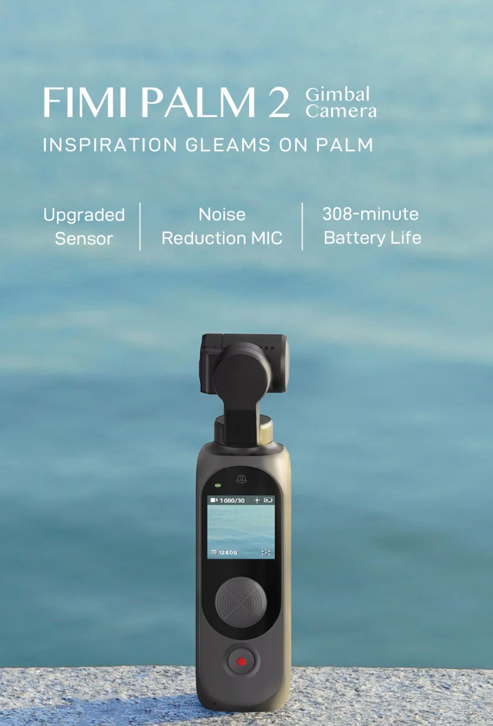 FIMI PALM 2 3-Axis Handheld Gimbal Camera Stabilizer 128° Wide Angle FPV 4K 100Mbps WiFi 308 Min Noise Reduction MIC Smart Track FIMI PALM 2 3-Axis Handheld Gimbal Camera Stabilizer 128° Wide Angle FPV 4K 100Mbps WiFi 308 Min Noise Reduction MIC Smart Track