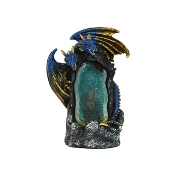 

Home Craft Decor Stylish Chic Resin Double Head Dragon Incense Burner Attractive Home Craft Twin Head Dragon Censer Adornment