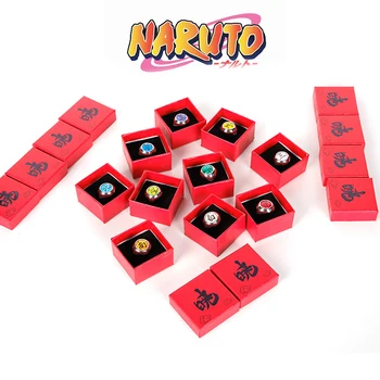 

Anime Naruto Ring with Box Akatsuki Uchiha Itachi Cosplay Ring Rings Metal Accessory Props