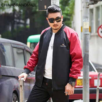 

Big size Men's Wear super Brand Fat Man Plus Fat Plus Jacket Coat Fat Loose Insert Rotator Cuff Printing Baseball Clothing