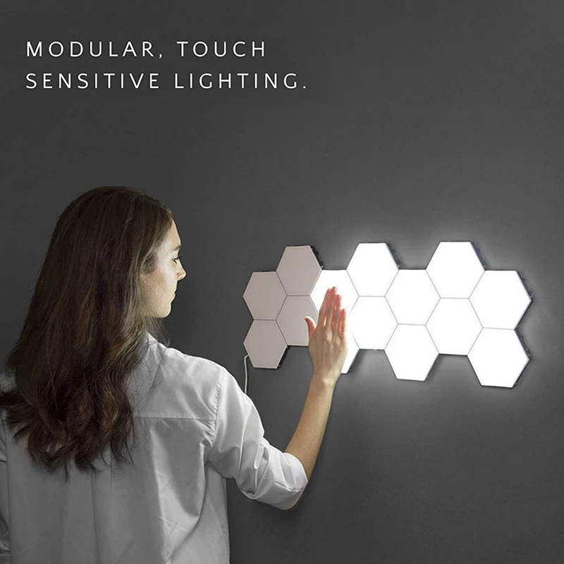 

Creative LED Wall lamp Honeycomb Modular Assembly Helios Touch Wall Lamp Quantum lamp LED Magnetic Wall Light Bedroom Lamp