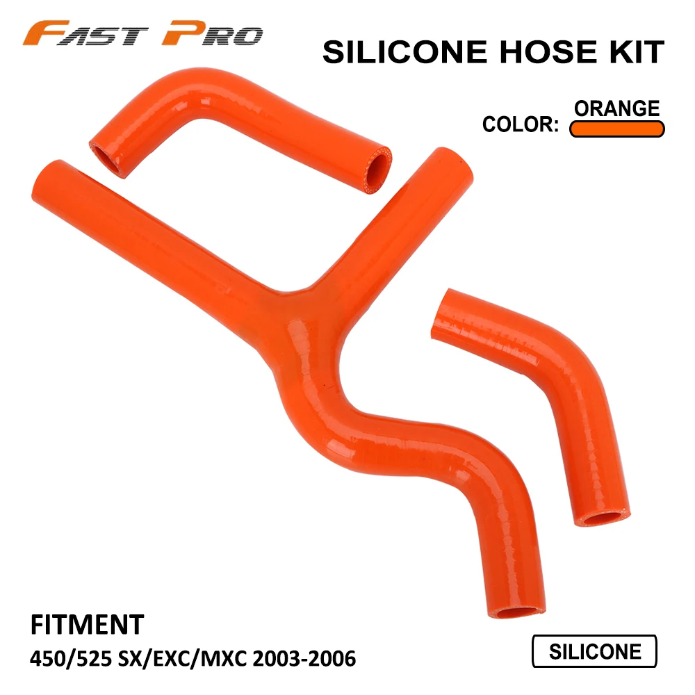 Silicone Radiator Coolant Hose For KTM SX EXC MXC MX 450 525 03-06 Enduro Dirt Bike Racing Offroad Motorcycle Motocross |
