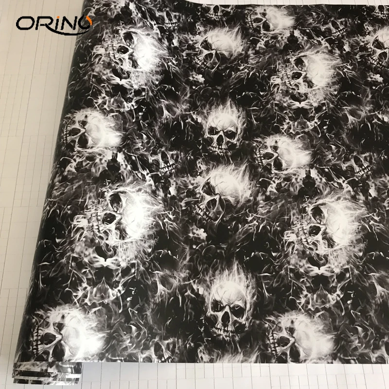 Camouflage Skull Sticker Bomb Vinyl Film-1