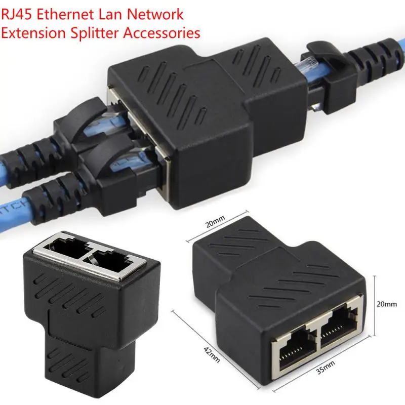 1-2 способа RJ45 LAN Ethernet сетевой кабель мама адаптер разъём разветвитель для