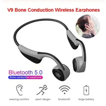 

2020 V9 Wireless Bluetooth 5.0 Headphones Bone Conduction Earphone Outdoor Sport Headset with Microphone Headsets Headset