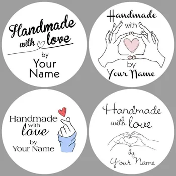 

Personalized Handmade Stickers for Packaging Product Labels Made by Hand Small Business Orders Handmade With Love Company Name