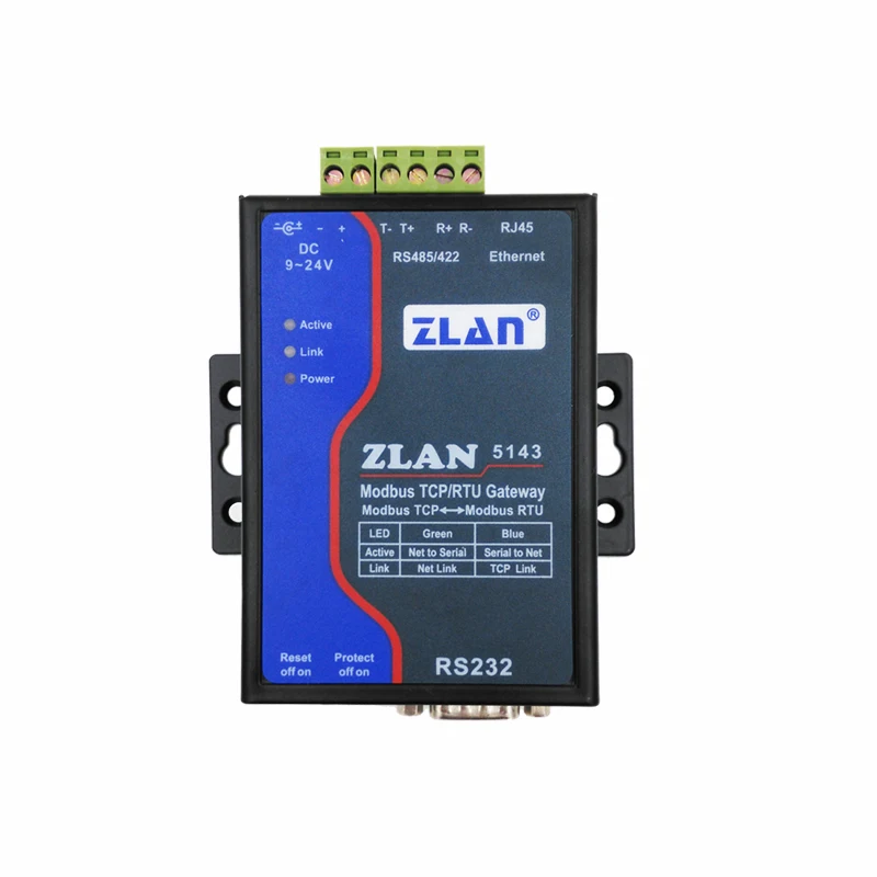 

ZLAN5143 Serial serve Modbus TCP/RTU gateway data transfered between RS232/485/422 and TCP/IP