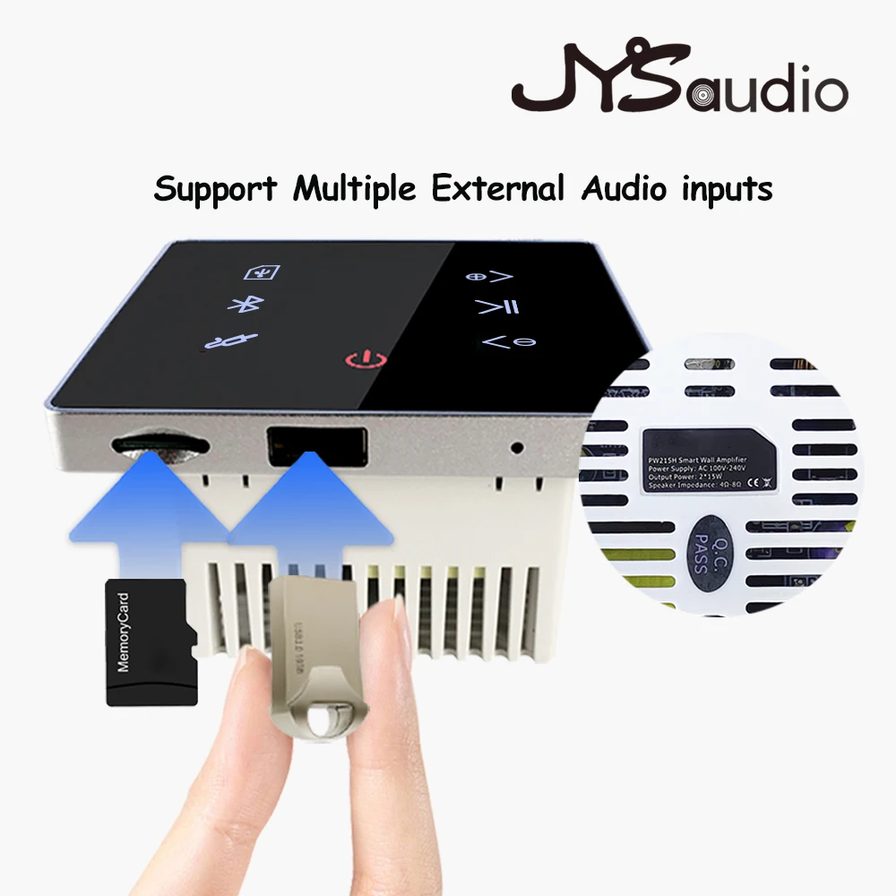 Compatível na Parede Painel de Música Sistema de Áudio Bluetooth-amplificador Cartão Casa Inteligente Fundo Estéreo Hotel Restaurante Inn Usb sd - Image 3