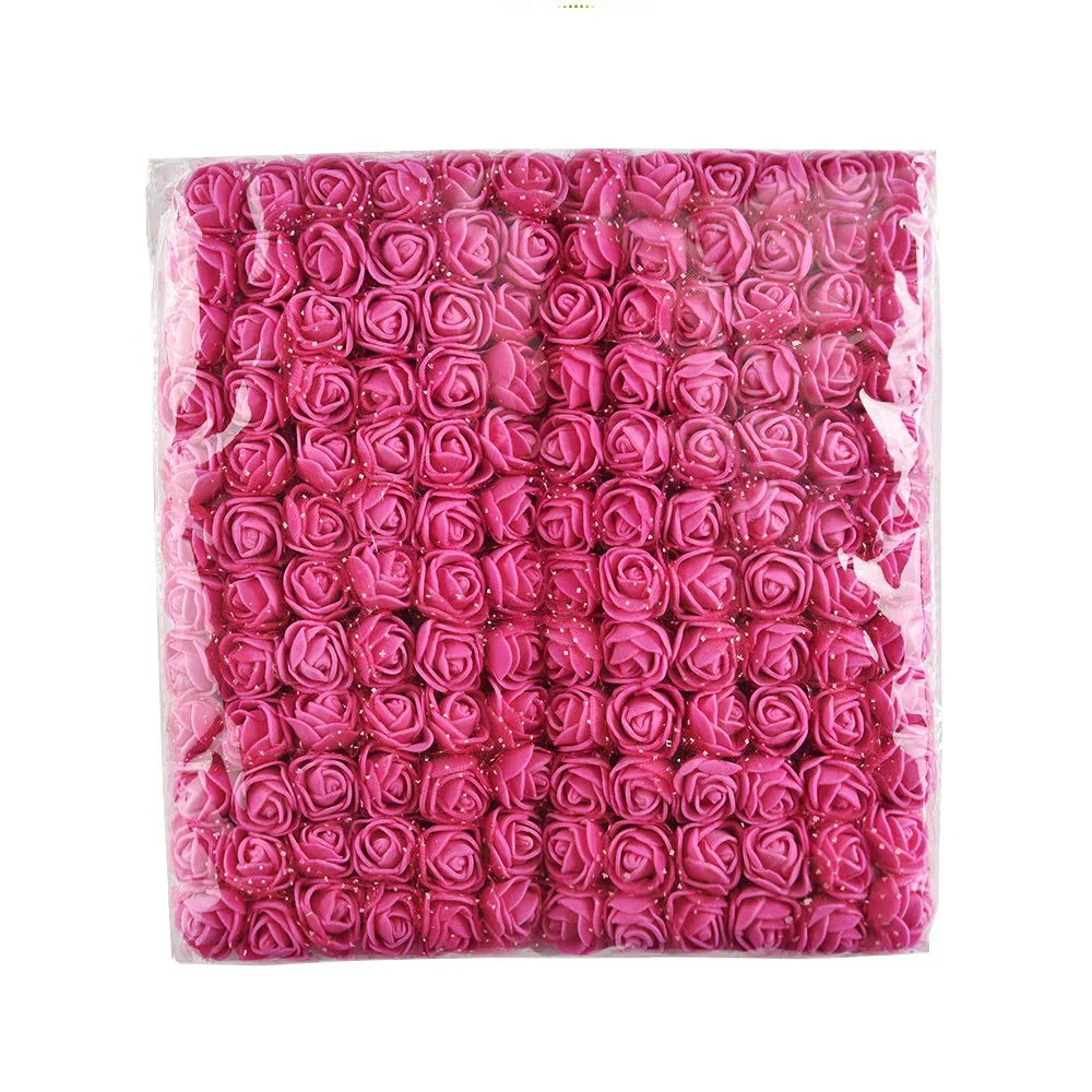 144 шт./пакет мини Пена розы многоцветные цветочные головки искусственный свадебный цветок Рождественские Цветы DIY вечерние домашние Декорации праздничные