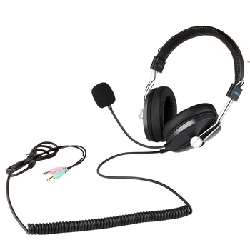

DANYIN D9000 Gamer Wired Earphone Microphone Headphones 3.5mm Double Hole Plug Version for Two-Hole Notebook and PC
