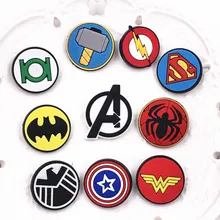 1 шт. логотип Мстители Супергерои Марвел значок украшение бейджи ПВХ броши для одежды утюги на рюкзаки крутая этикетка детский подарок