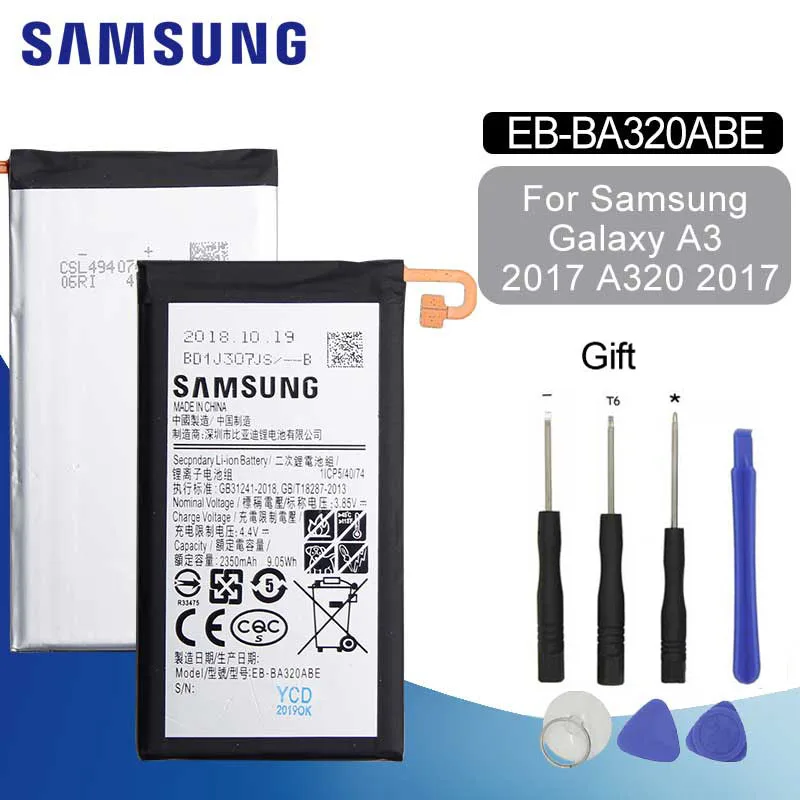 Сменный аккумулятор для телефона samsung EB-BA320ABE 2350 мАч для samsung Galaxy A3 a320 A320F+ Инструменты