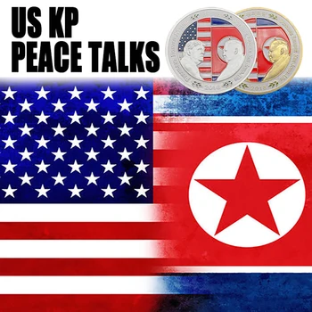 

RH Gold Silver Plated US KP Peace Talks Commemorative Coins Collectibles For Collection Gifts Business Gifts