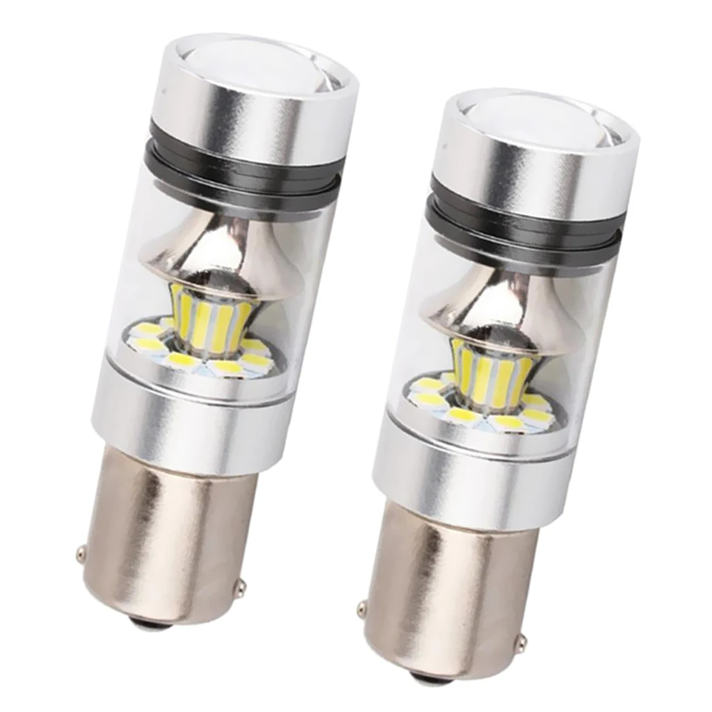 Pair 1156 BA15S 100W LED Reverse Light Car Auto Turn Signal 100W High Power