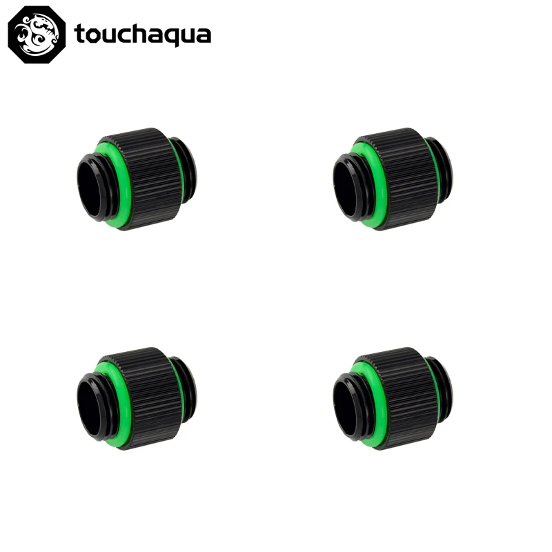Touchaqua 4 шт. G1/4 черный серебристый Штекерный Разъем 10 мм разъемы/удлинитель M до