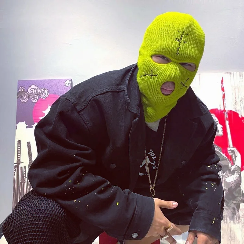 발라클라바 마스크 모자, 겨울 커버 네온 마스크, 그린 할로윈 모자, 파티 오토바이 자전거 스키 사이클링 발라클라바 핑크 마스크 