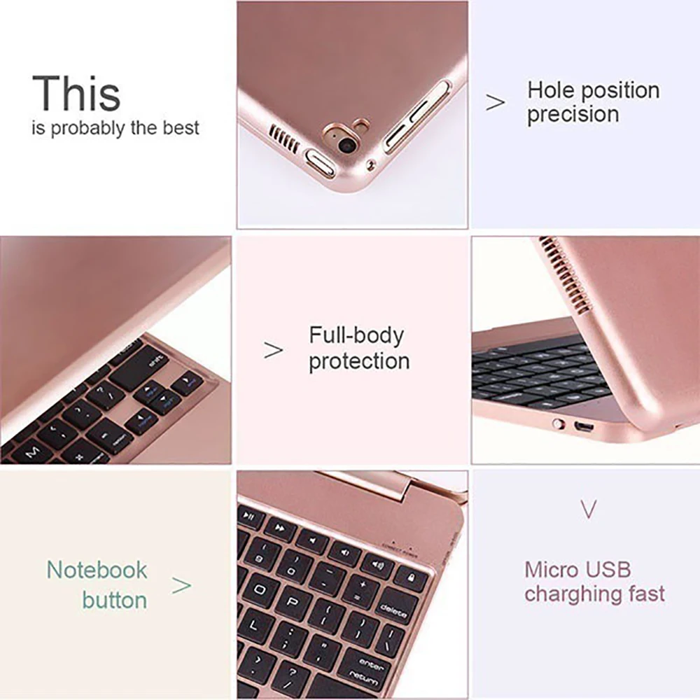 Ультратонкий многофункциональный Bluetooth флип-клавиатура для iPad Air, Air 2, Pro9.7, /9,7 дюймовый iPad