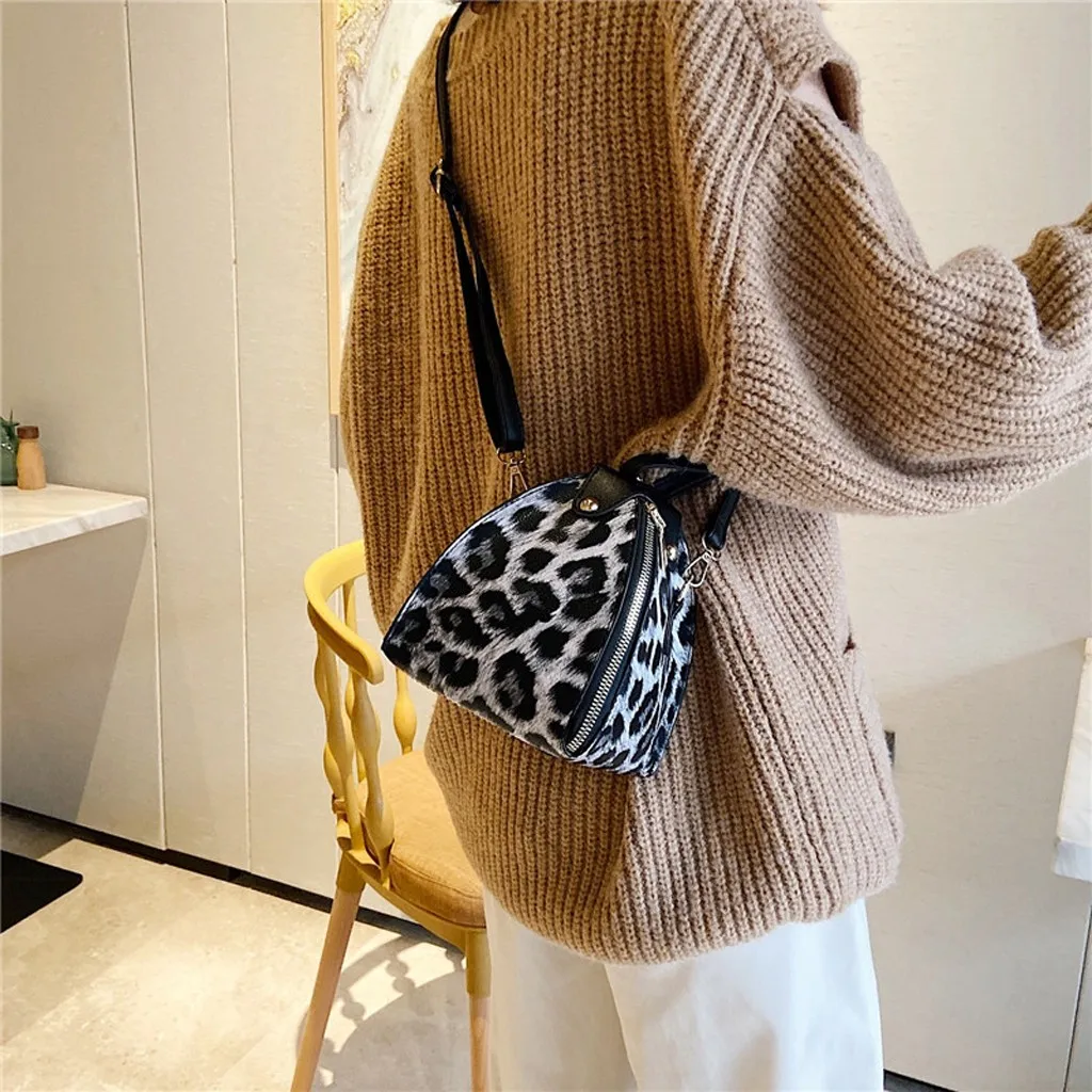Женская модная Большая вместительная кожаная сумка на плечо, изысканная оригинальная сумка для девушек, Элегантная Дамская леопардовая сумка-мессенджер