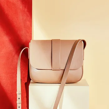 

Luxury Handbag Women Genuine Leather Square Bags Black Ladies Shoulder Messenger Bag Female Flap Bag Leather Small Cross Body