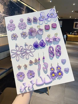 

Stud Earring S925 Silver Needle Hoop Earrings Purple Small Daisy Earrings 2020 New Cute Simple Butterfly Earrings