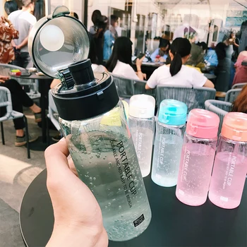 

Gallon Water bottle 650ml Sports Gym bottle School Outdoor Travel Portable Leakproof tea infuser bottle Drink bottles Plastic cu