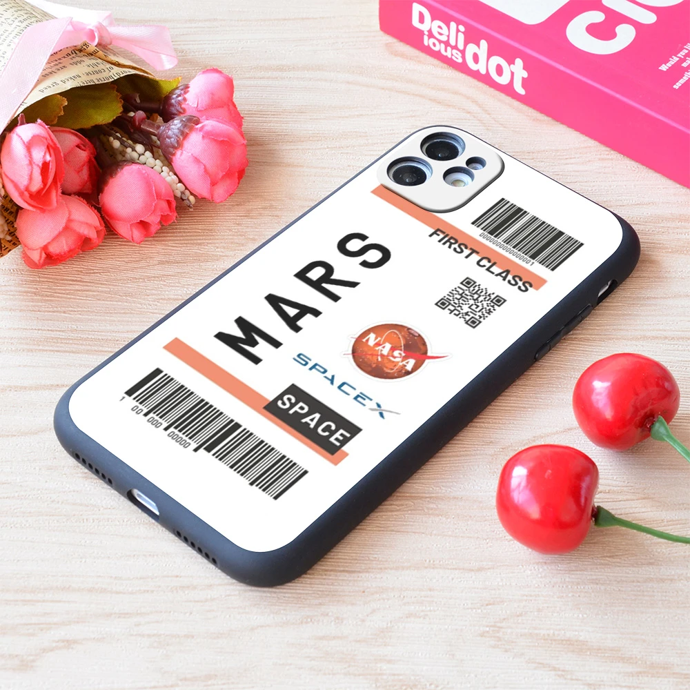 iphone 6 cardholder cases For iPhone Mars Ticket Spacex Print Soft Matt Apple iPhone Case iphone 7 cover