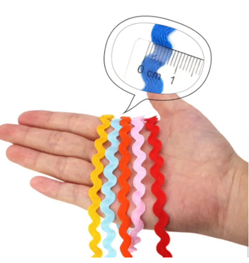 패치워크 공예 장 멀티 컬러 테릴렌 리본, 8mm Ric Rac Zig Zag 레이스 트리밍 리본, 15 야드/로트