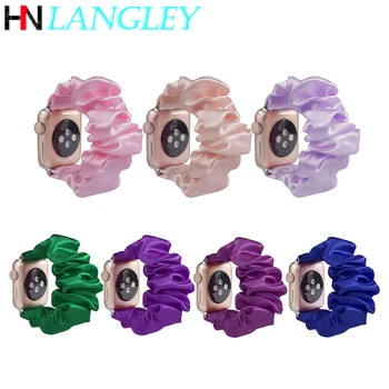 

Elastic Scrunchie Watch Band for Apple Watch Bands 38mm 42mm 40mm 44mm Series 5/4/3/2/1 Smooth Silk Bracelet for IWatch Band