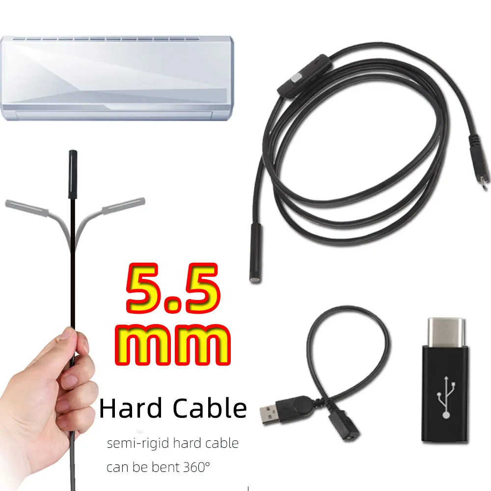 wireless home security cameras 7mm Flexible industrial Camera Endoscope USB C Android For Video Endoscope Camera Type C Mobile For Endoscopic Caram Boroscope outdoor camera system Surveillance Items