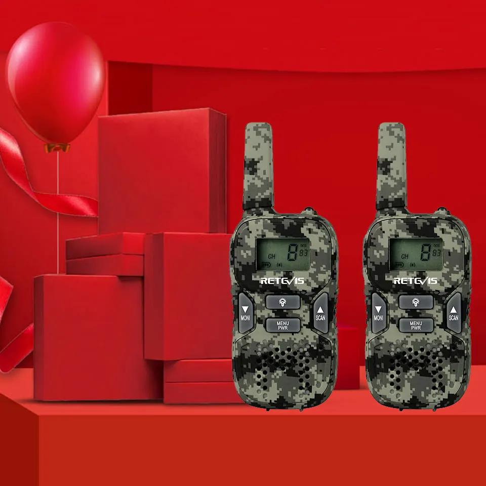 2pcs Retevis RT33 Camouflage Children Walkie Talkie 8 CH 0 5W PMR446MHz Scan VOX Call Tone 1