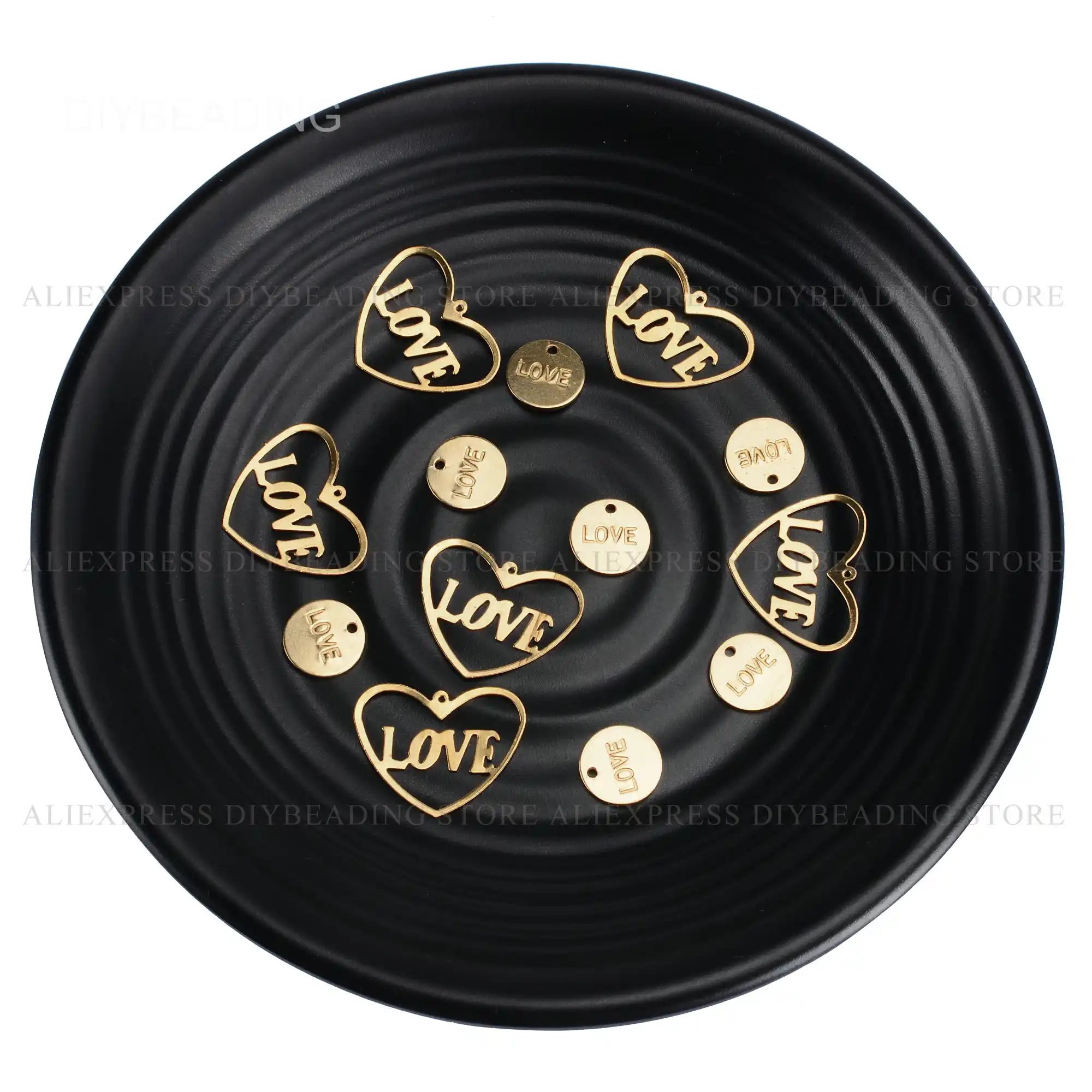 20 500 個生ブラスラブスタンプチャーム 中空ハートネームプレートペンダント ワードチャーム検索コンポーネント作るのため Jewelry Findings Components Aliexpress