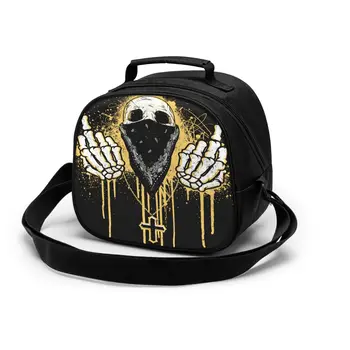 

Lunch Bag for Girl Kids Children Skull Flips The Bird Thermal Insulated Lunch Box Small Food Picnic Bag Milk Bottle Pouch