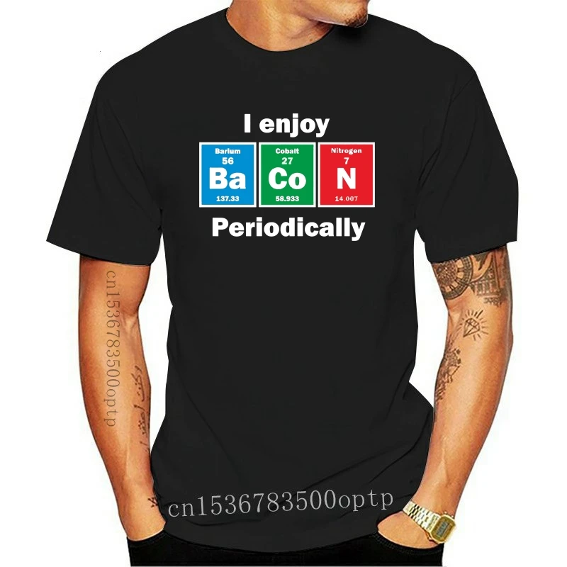 New I Enjoy Bacon Periodically Joke Pig Retro Vegetarian 2021 Summer High Quality Men'S Street Style Men Custom T Shirts |