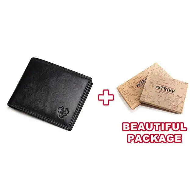 Black S BOX GZCZ Rfid Тонкий мужской кошелек из натуральной кожи портмоне Crazy Horse Portomonee держатель для карт мужские маленькие кошельки carteira masculina - Цвет: Black S BOX