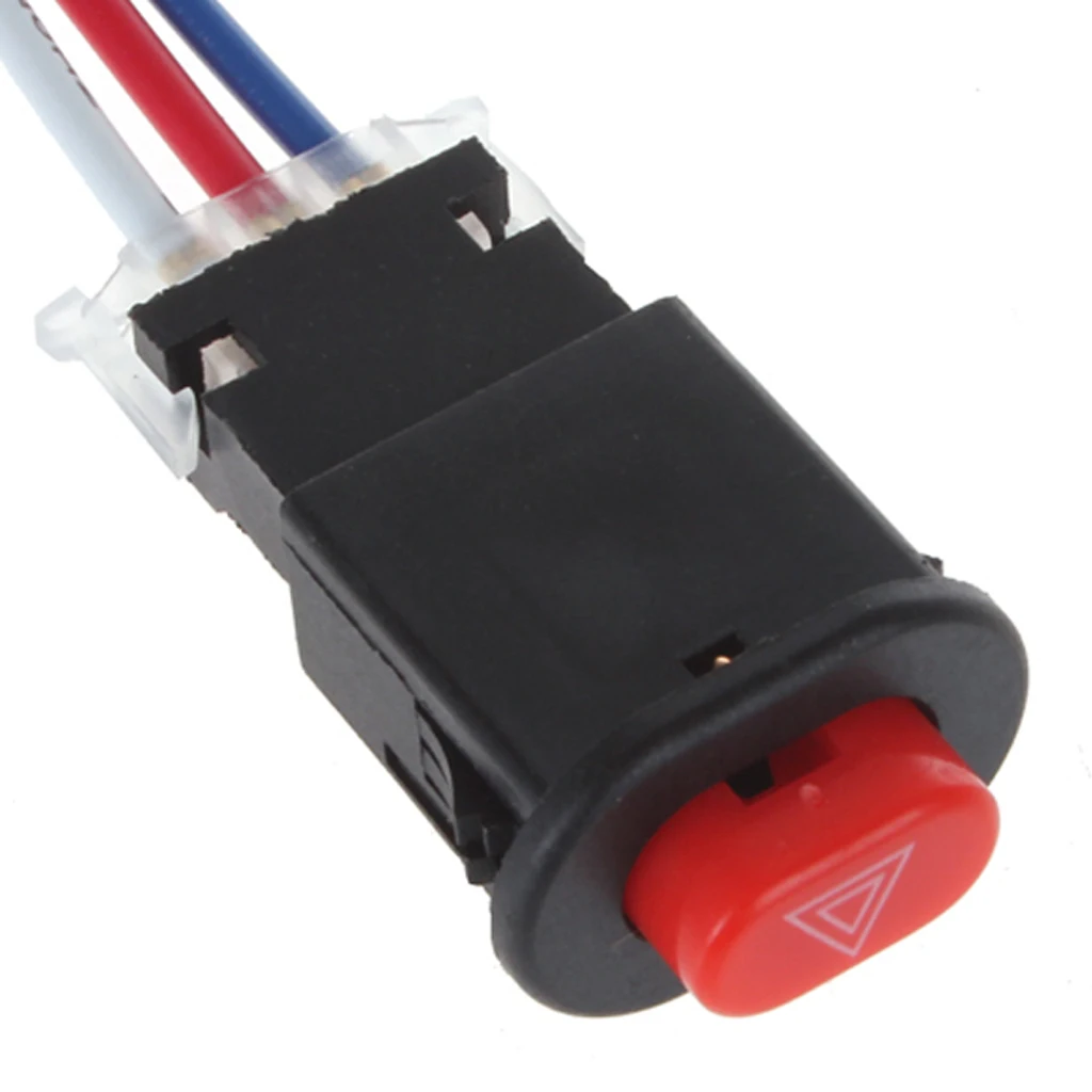 Double Flash Warning Emergency Lamp Jump Button Switch 3 Wires Built-in Lock