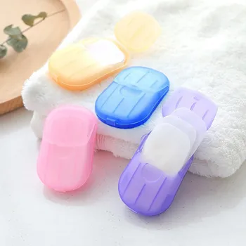 

200pcs Travel Disposable Soap Paper Bath Clean Hand Washing Tablet Carry Portable Toilet Paper Soap Boxed Scented Slice Sheets