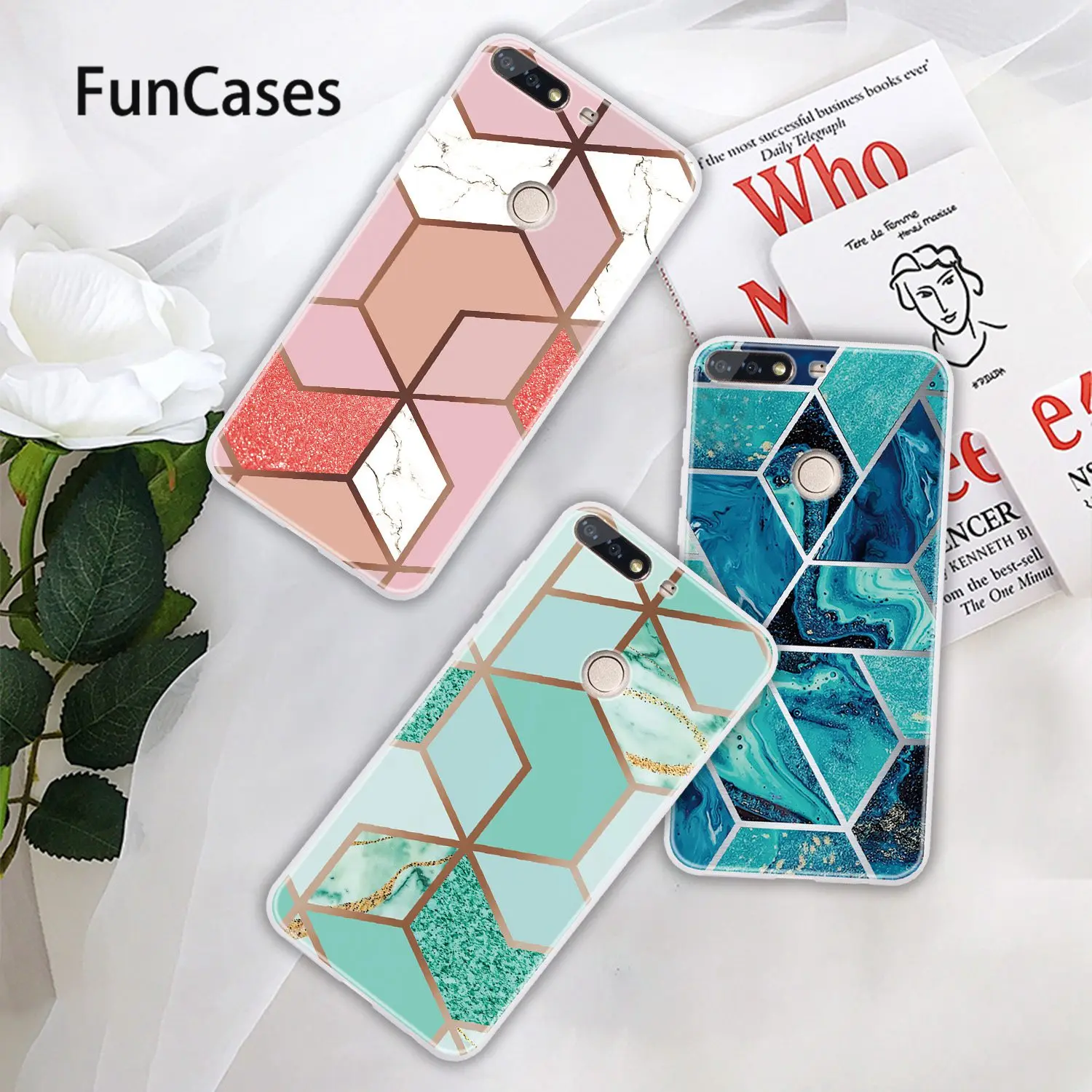 Мягкие силиконовые чехлы Cube для estuche huawei Honor 7C funda Enjoy 8 Nova 2 Lite Y7 Prime 2018 5 99 &quotMovil
