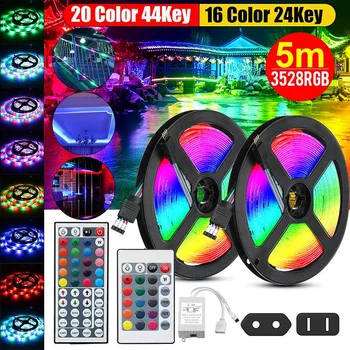 

RGB LED Strip lighting 5M 300Leds 3528 Waterproof Flexible Led Night Holiday Lights 44Key IR RemoteController ReceiverUS/EU PLUG