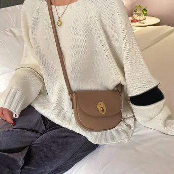 

WOMEN'S Bag Retro Simple Saddle Bag 2020 New Style INS Shoulder Shoulder Bag